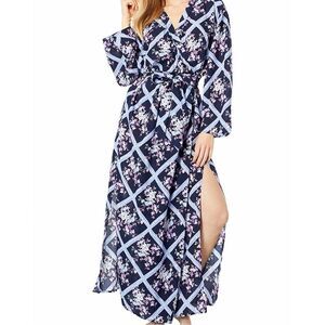 Free People Women's Blue I'm The One Robe Loungewear Midnight Combo Size XS